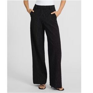 Express Navy Striped Wide-Leg Pants